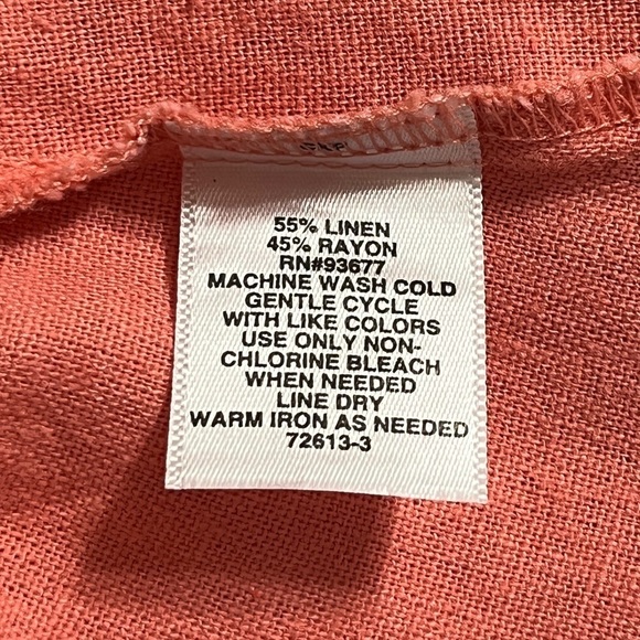 Liz Claiborne Linen-Blend Coral A-Line Skirt Size Large - Picture 8 of 10